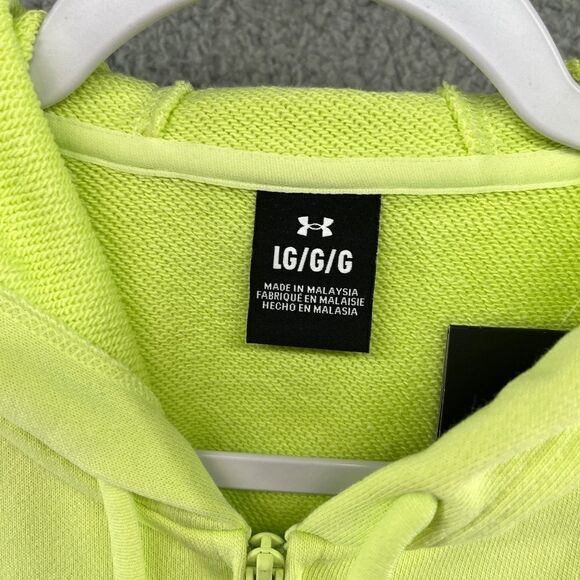 Under Armour Project Rock Heavyweight Terry Full-Zip Hoodie NWT Cropped sz large - Picture 9 of 15